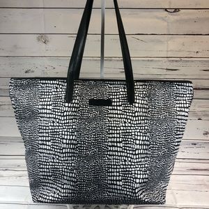 Vera Bradley Big Tote Black & White Snakeskin NWT